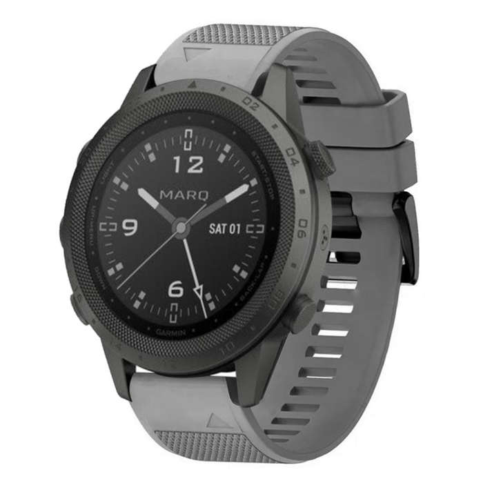 For Garmin MARQ Commander Quick Release 22mm Silicone Watch Band(Grey)