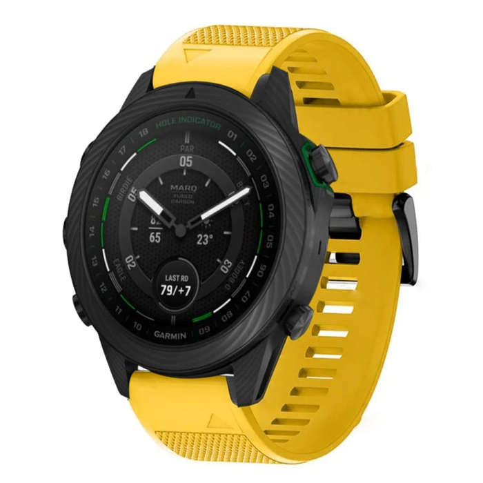 For Garmin MARQ Golfer Quick Release 22mm Silicone Watch Band(Yellow)