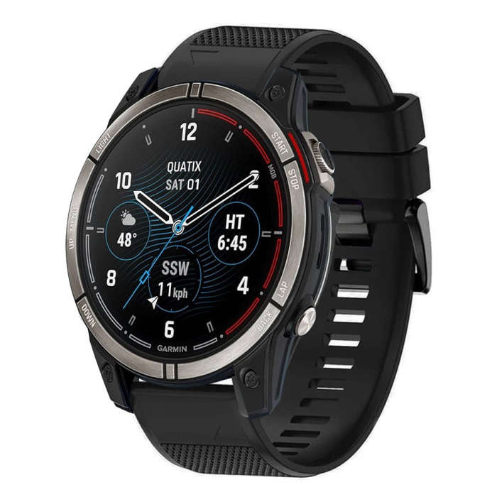For Garmin Quatix 7 Pro Quick Release 22mm Silicone Watch Band(Black)