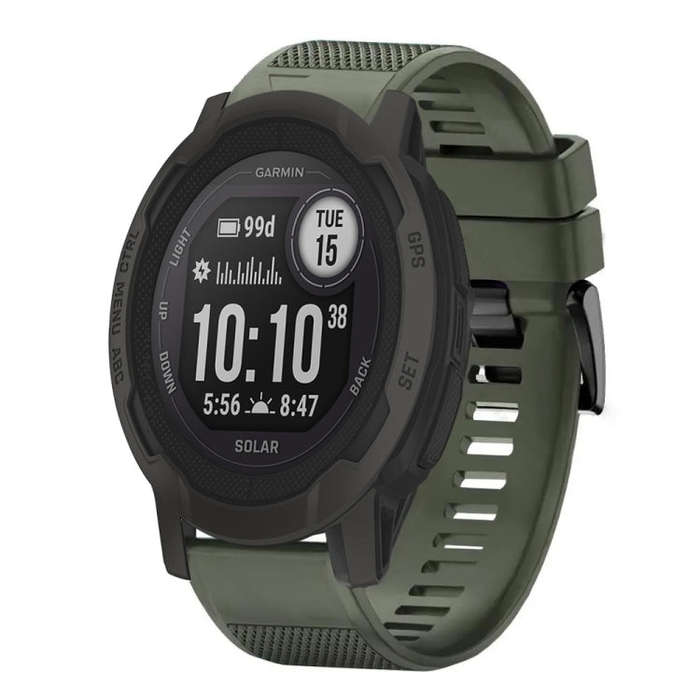 For Garmin  Instinct 2 Solar Quick Release 22mm Silicone Watch Band(Army Green)