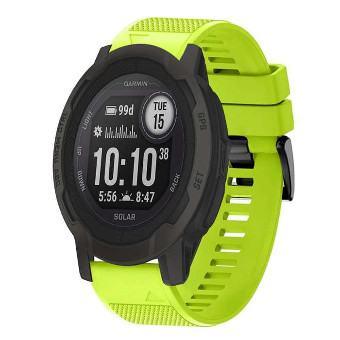 For Garmin  Instinct 2 Solar Quick Release 22mm Silicone Watch Band(Lime Green)