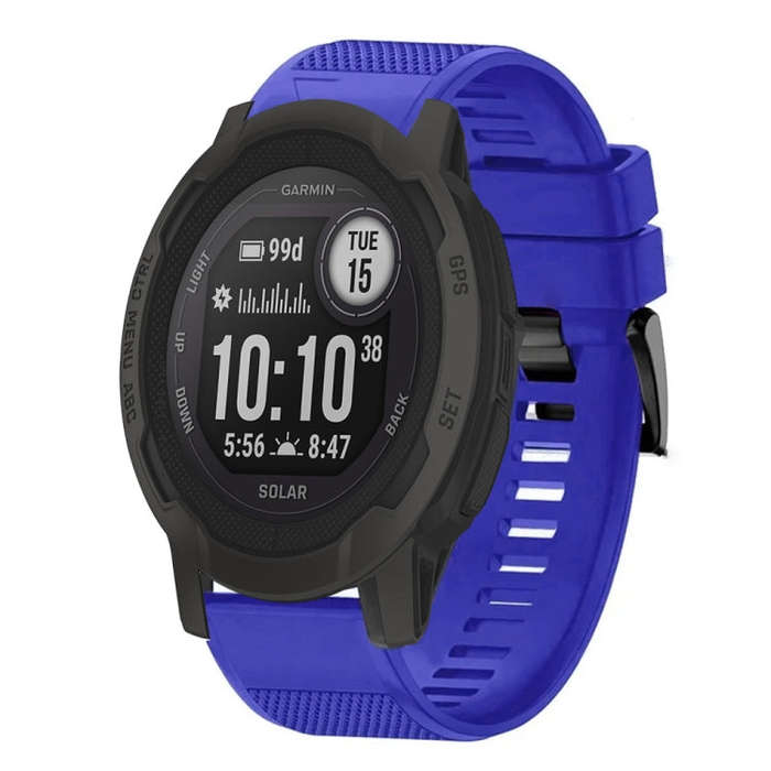 For Garmin  Instinct 2 Solar Quick Release 22mm Silicone Watch Band(Dark Blue)