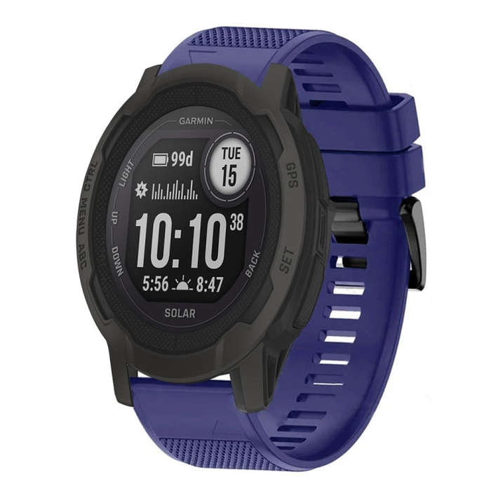 For Garmin  Instinct 2 Solar Quick Release 22mm Silicone Watch Band(Midnight Blue)