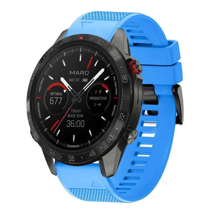 For Garmin MARQ Athlete Gen 2 Quick Release 22mm Silicone Watch Band(Sky Blue)
