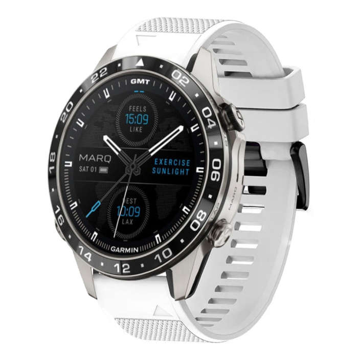 For Garmin MARQ Aviator Gen 2 Quick Release 22mm Silicone Watch Band(White)
