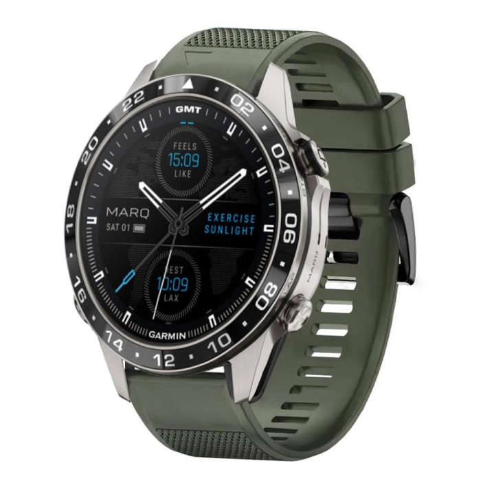 For Garmin MARQ Aviator Gen 2 Quick Release 22mm Silicone Watch Band(Army Green)