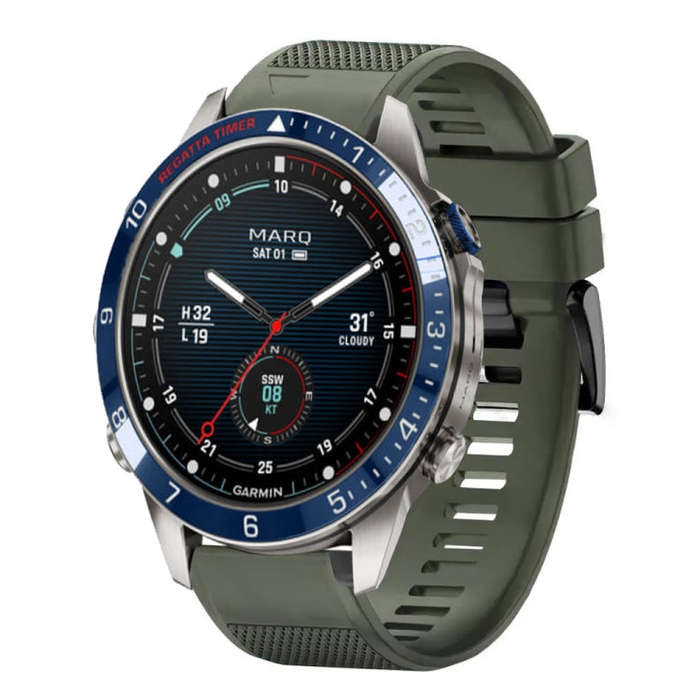For Garmin MARQ Captain Gen 2 Quick Release 22mm Silicone Watch Band(Army Green)