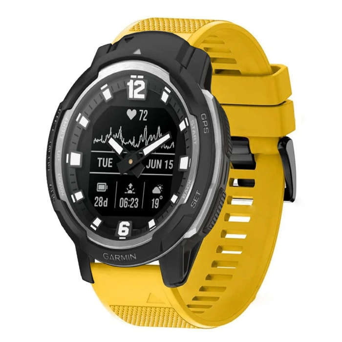 For Garmin Instinct Crossover Quick Release 22mm Silicone Watch Band(Yellow)
