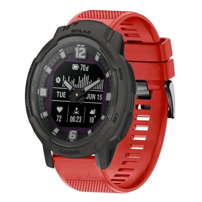 For Garmin Instinct Crossover Solar Quick Release 22mm Silicone Watch Band(Red)