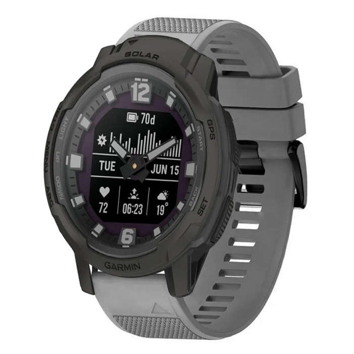 For Garmin Instinct Crossover Solar Quick Release 22mm Silicone Watch Band(Grey)