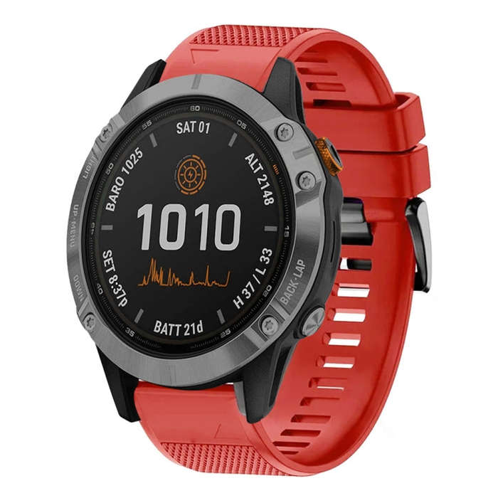 For Garmin Fenix 7 Solar Quick Release 22mm Silicone Watch Band(Red)