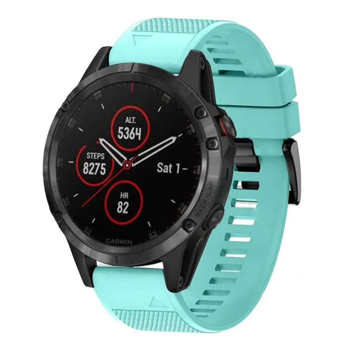 For Garmin Fenix 5 Quick Release 22mm Silicone Watch Band(Mint Green)