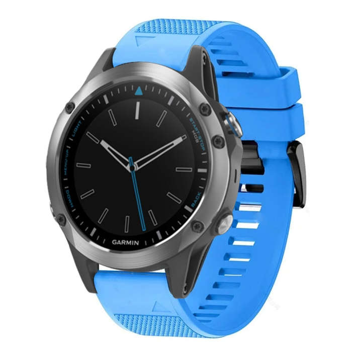 For Garmin Quatix 5 Quick Release 22mm Silicone Watch Band(Sky Blue)