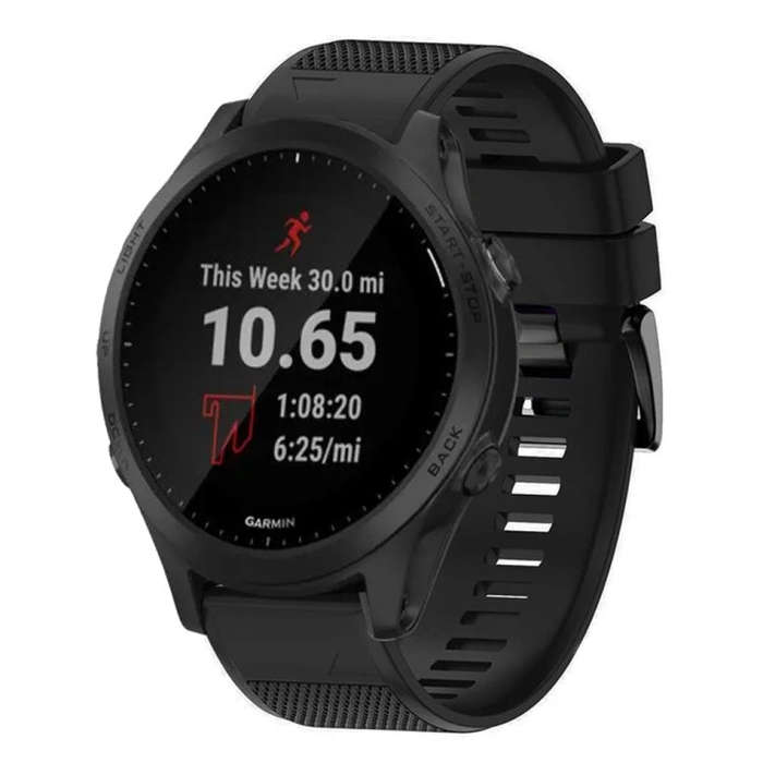 For Garmin Forerunner 945 Quick Release 22mm Silicone Watch Band(Black)