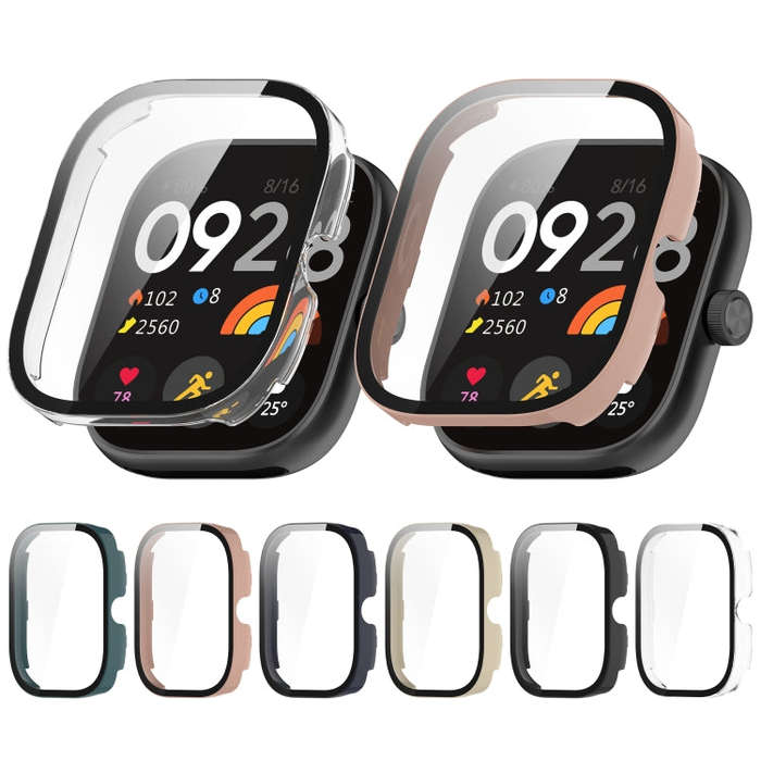 For Redmi Watch 4 Tempered Film Integrated PC Watch Protective Case(Pink)