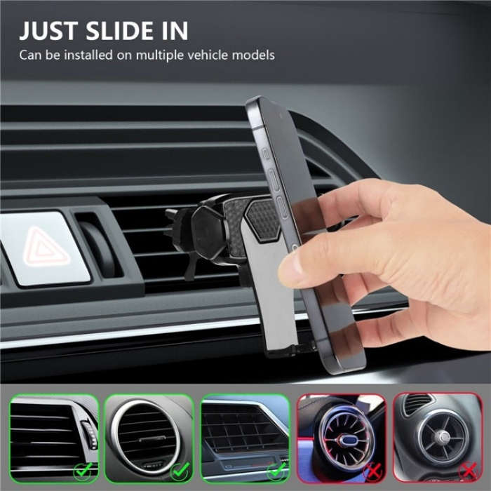 360 Degree Rotation Mobile Phone Holder Bracket Car Air Outlet Clip Mount