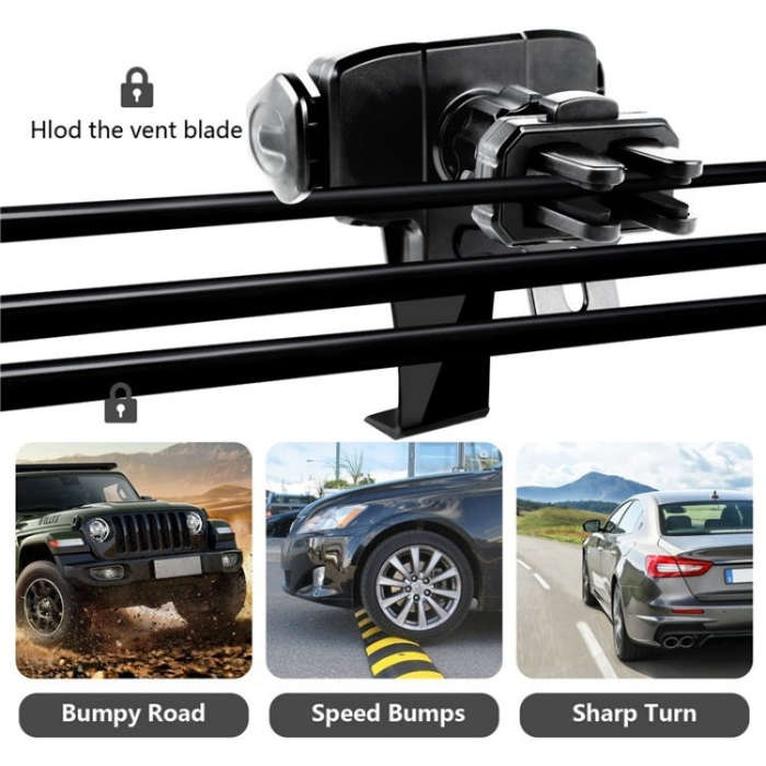 360 Degree Rotation Mobile Phone Holder Bracket Car Air Outlet Clip Mount