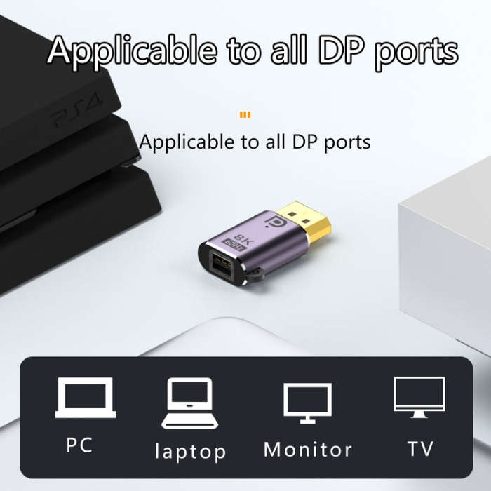 Mini DP Male to Mini DP Female Adapter 8K 60Hz HD Video Transmission Expanding