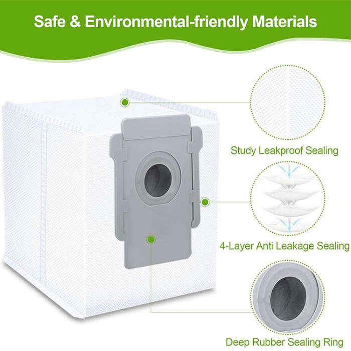 JUNSUNMAY 5pcs For iRobot Roomba i & s & j Series  i8 / i8+ / s9 / s9+ Vacuum Bags Automatic Disp...