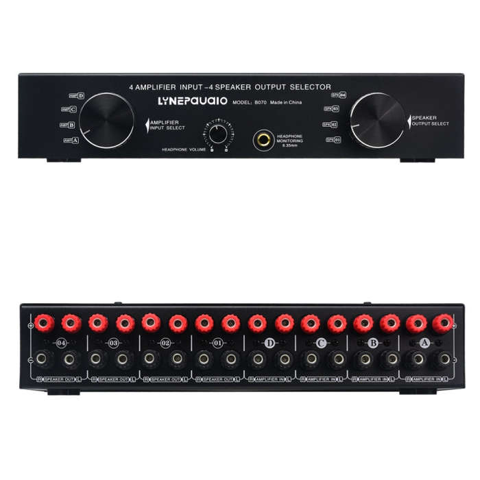 B070 4 Input 4 Ooutput Power Amplifier Speaker Selector Switcher Speaker Comparator