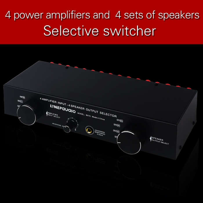 B070 4 Input 4 Ooutput Power Amplifier Speaker Selector Switcher Speaker Comparator