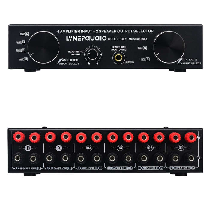 B071 4 Input 2 Output or 2 In 4 Out Power Amplifier Speaker Selector Switcher
