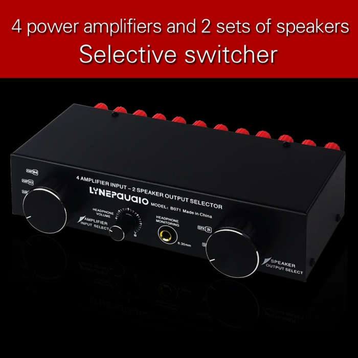 B071 4 Input 2 Output or 2 In 4 Out Power Amplifier Speaker Selector Switcher