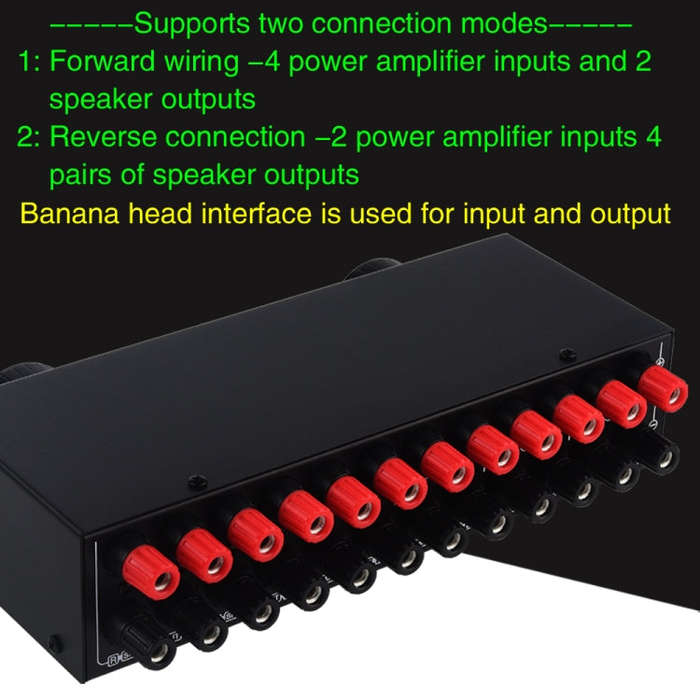 B071 4 Input 2 Output or 2 In 4 Out Power Amplifier Speaker Selector Switcher