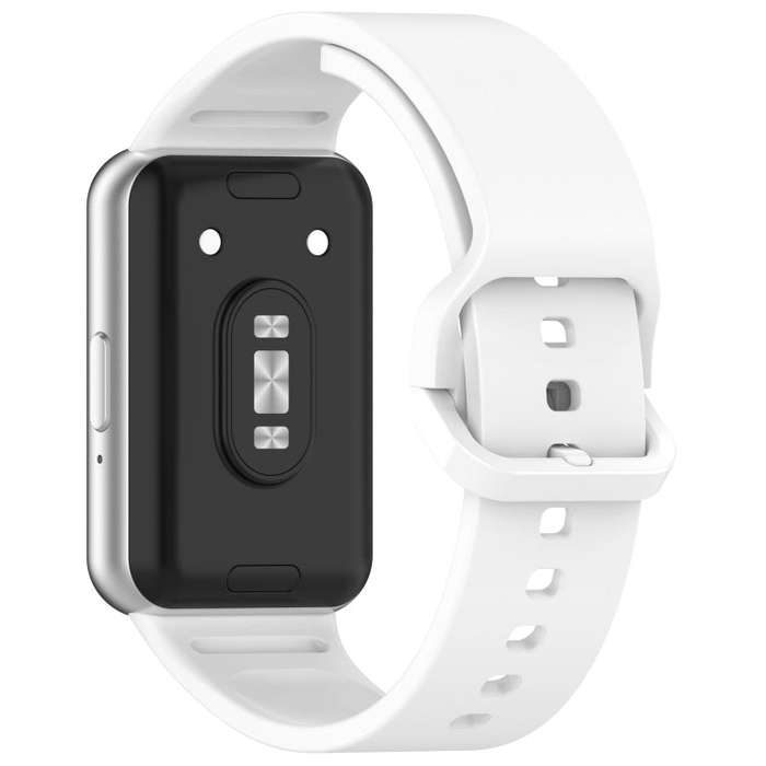 For Samsung Galaxy Fit 3 Solid Color Colorful Buckle Silicone Watch Band(White)