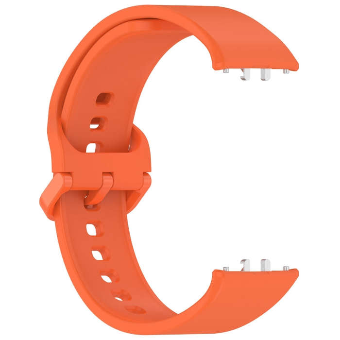 For Samsung Galaxy Fit 3 Solid Color Colorful Buckle Silicone Watch Band(Orange)