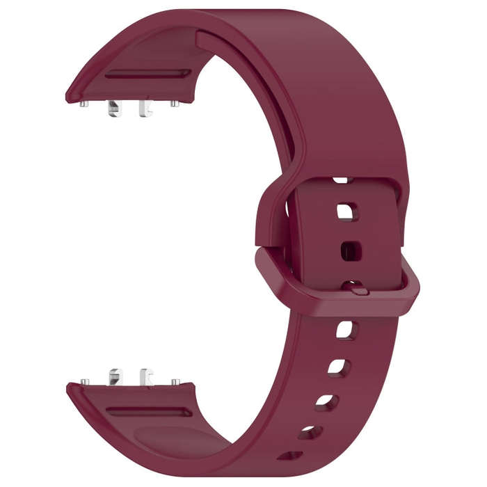 For Samsung Galaxy Fit 3 Solid Color Colorful Buckle Silicone Watch Band(Wine Red)