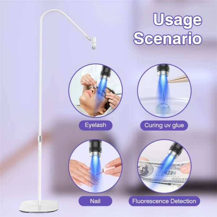 HD-AL10 UV Manicure Eyelash Beauty Floor Lamp Focus Adjustment Touch Dimming with Foot Switch, Pl...