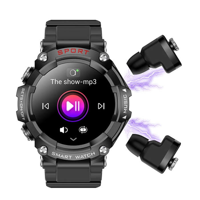 T96 1.52 inch Amoled Screen 2 in 1 Bluetooth Earphone Smart Watch(Black)