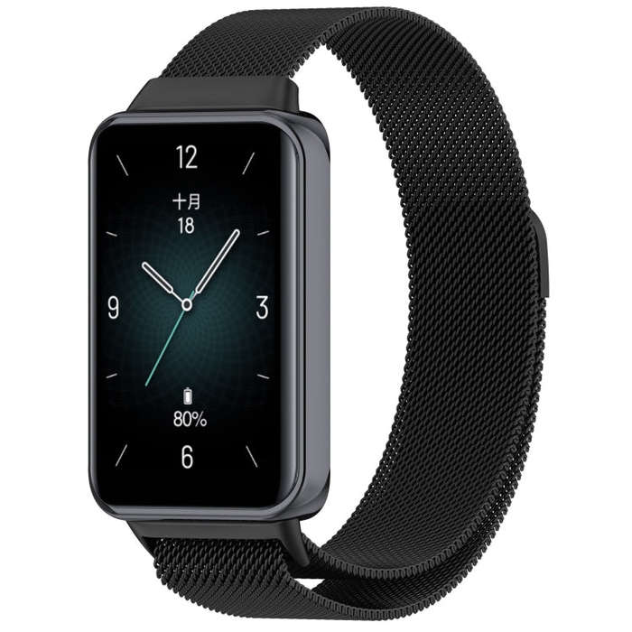 For Honor Band 9 Milan Magnetic Steel Mesh Watch Band(Black)