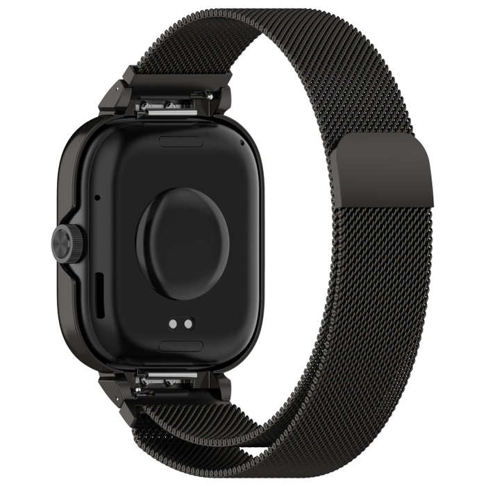 For CMF Watch Pro D395 Metal Frame + Milanese Integrated Magnetic Watch Band(Black)
