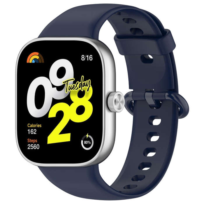 For Redmi Watch 4 / Watch 5 Solid Color Colorful Buckle Silicone Watch Band(Dark Blue)