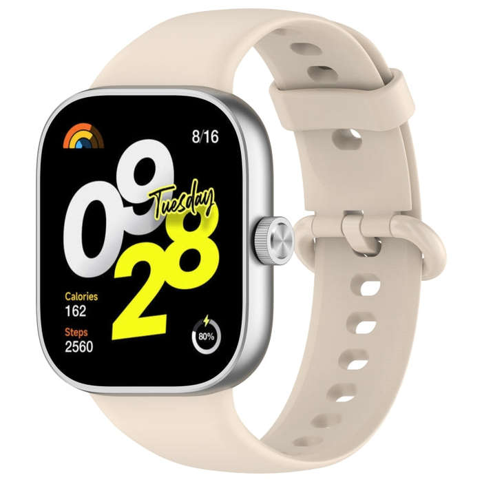 For Redmi Watch 4 / Watch 5 Solid Color Colorful Buckle Silicone Watch Band(Ivory White)