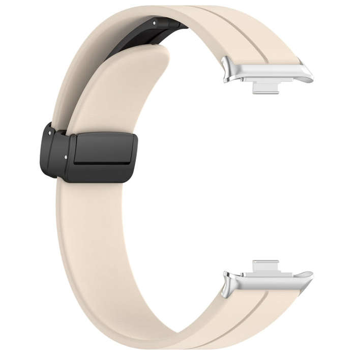 For Redmi Watch 4 / Watch 5 Groove Folding Magnetic Buckle Silicone Watch Band(Starlight)