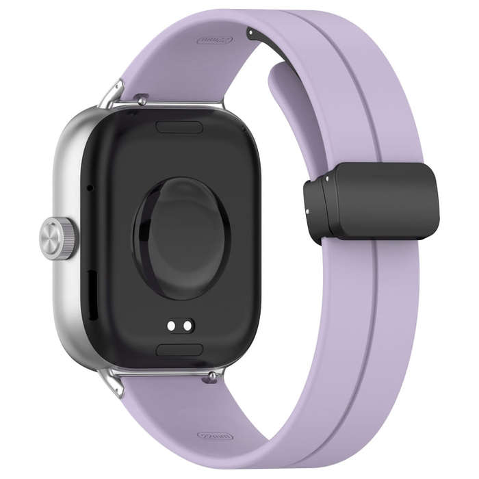For Xiaomi Smart Band 9 Pro / 8 Pro Groove Folding Magnetic Buckle Silicone Watch Band(Purple)