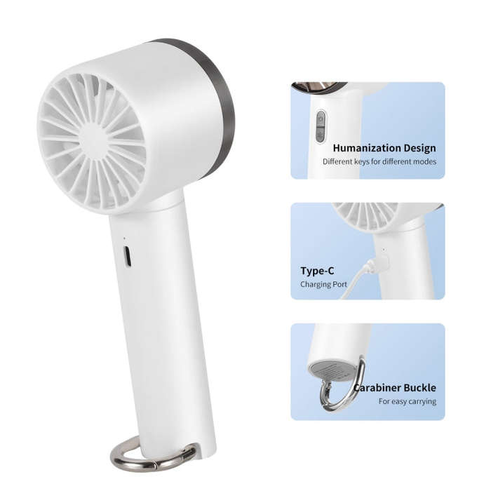 ENKAY Hat-Prince Handheld Mini Portable Cold Compress Cooling Fan(White)