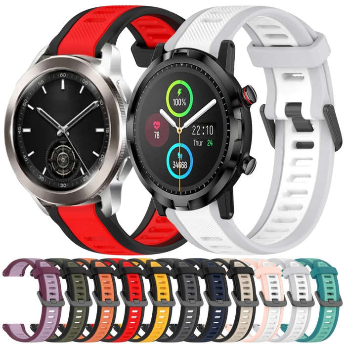 For Xiaomi Haylou RS4 LS12 22mm Two Color Textured Silicone Watch Band(Red+Black)