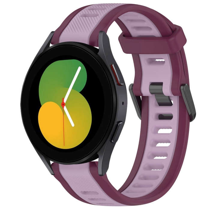 For Samsung Galaxy Watch 5  44mm 20mm Two Color Textured Silicone Watch Band(Purple)