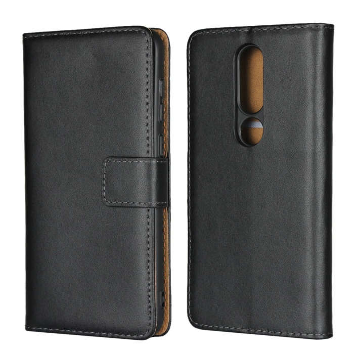 Leather Horizontal Flip Holster for Nokia X6 2018 with Magnetic Clasp and Bracket and Card Slo...