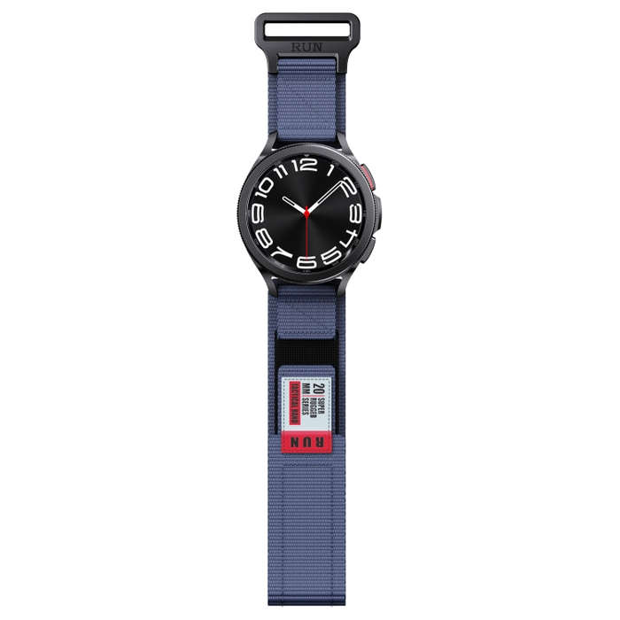 20mm Two Color Nylon Canvas Hook And Loop Fastener Watch Band(Blue+Red)