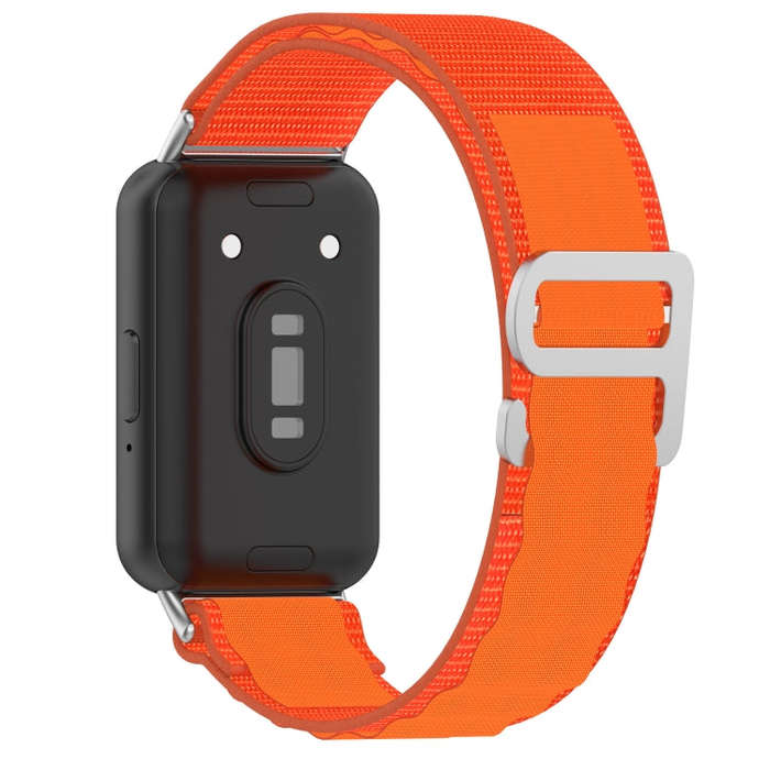 For Samsung Galaxy Fit 3 Nylon Canvas Watch Band(Orange)