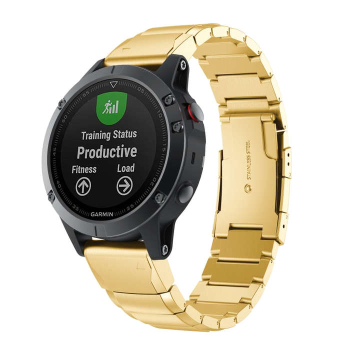 For Garmin Fenix 5S Tortoise Shell 20mm Stainless Steel Watch Band(Gold)