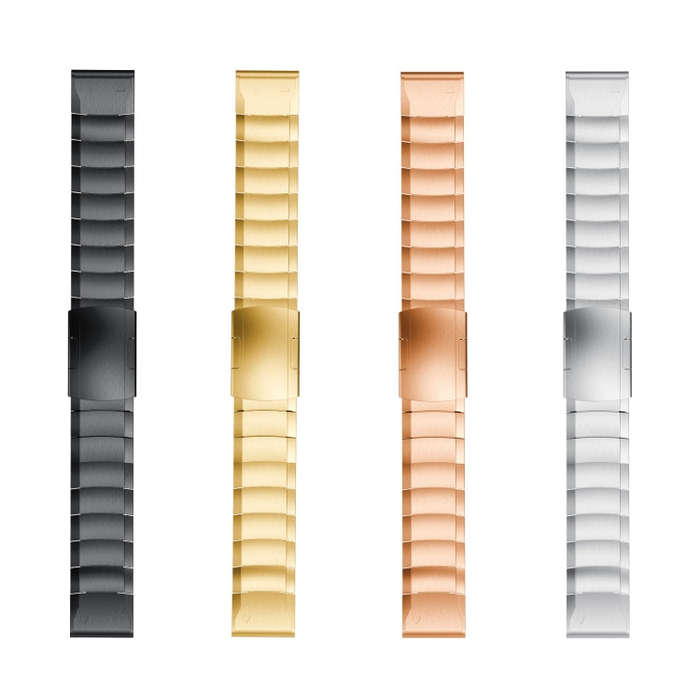 For Garmin Fenix 5S Tortoise Shell 20mm Stainless Steel Watch Band(Rose Gold)