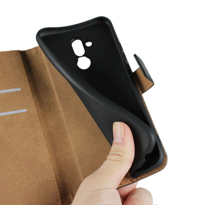 Leather Horizontal Flip Holster for Huawei Mate 20 Lite / Maimang 7 with Magnetic Clasp and Brack...