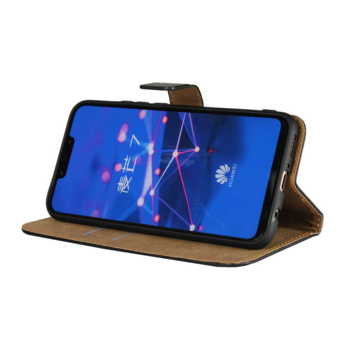 Leather Horizontal Flip Holster for Huawei Mate 20 Lite / Maimang 7 with Magnetic Clasp and Brack...