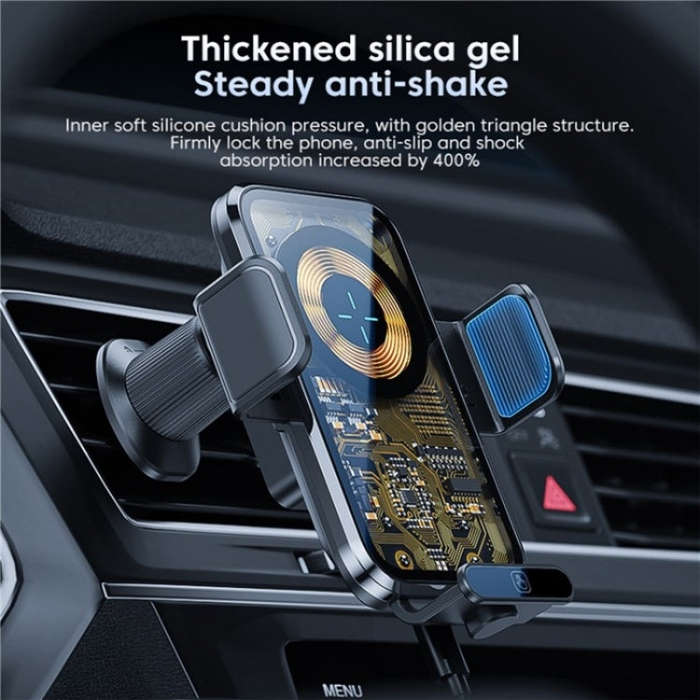 X11s 66W High Power Transparent Car Wireless Charger Phone Bracket(Silver)